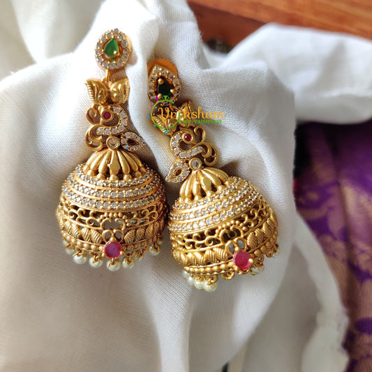 CZ Stone Long Jhumkas -G991