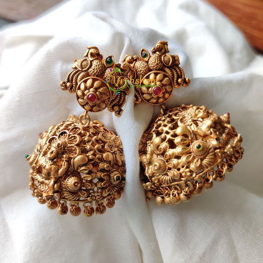 Lakshmi Jhumkas -Jumbo size Temple Jhumkas-G987