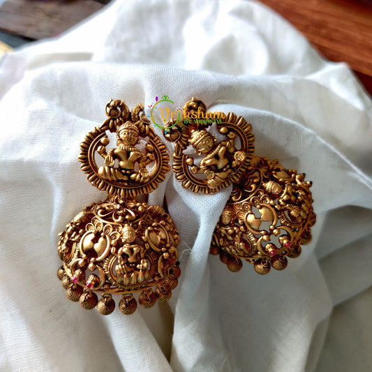 Lakshmi Jhumkas -Premium Temple Jhumkas-G986