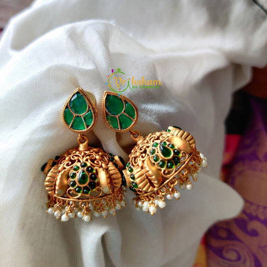 Kemp Jhumkas -Green Kemp -G981