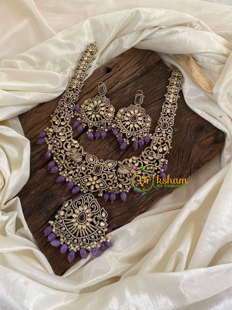 Lavender Premium Victorian Diamond Long Neckpiece -VV887