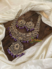 Lavender Premium Victorian Diamond Long Neckpiece -VV887