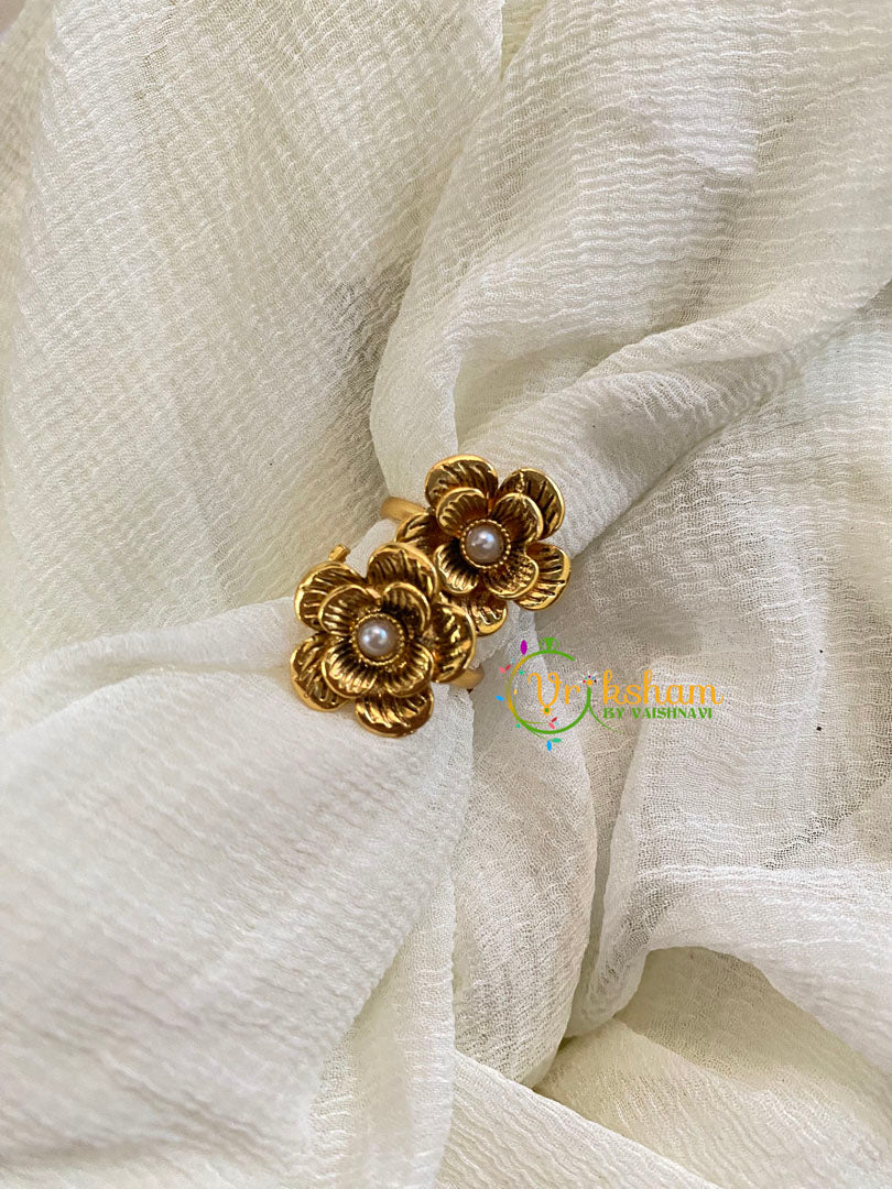 Premium AD Stone Toe Rings -Pearl-G10068