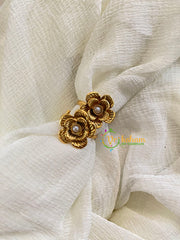 Premium AD Stone Toe Rings -Pearl-G10068