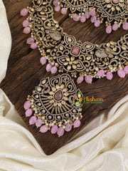 Light Pink Victorian Diamond Long Neckpiece -VV885