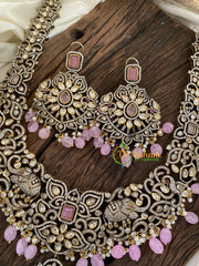 Light Pink Victorian Diamond Long Neckpiece -VV885