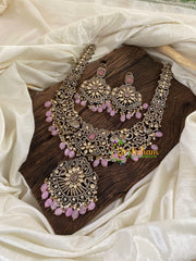 Light Pink Victorian Diamond Long Neckpiece -VV885