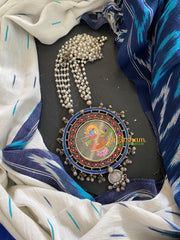 Afghani Silver Neckpiece with Meenakari Pendant-S421