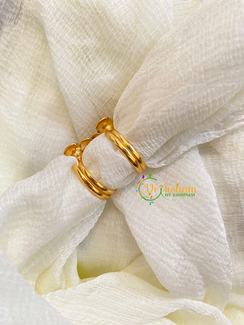 Premium AD Stone Toe Rings -Rose -White Stone-G10005
