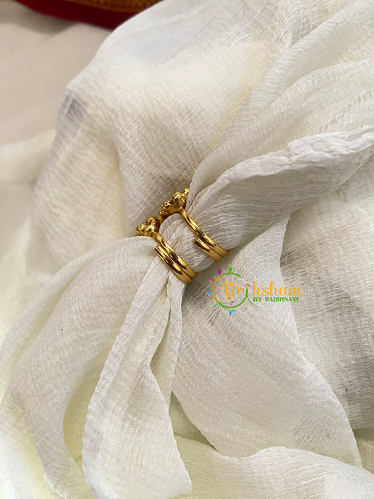 Premium AD Stone Toe Rings-White Stone  -G10003