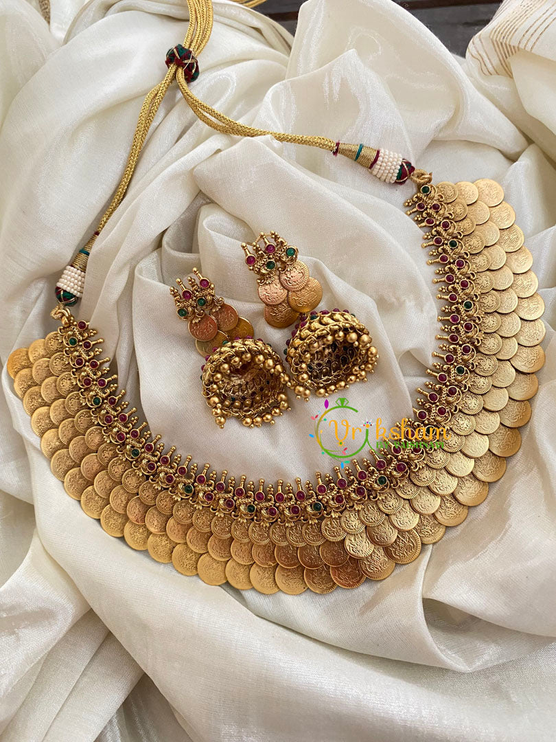 Gold Look Alike Lakshmi Kaasumala Neckpiece -G4013