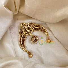 Lakshmi Arch Shaped Single Jada Billai -Bun Billai-Red-G10610