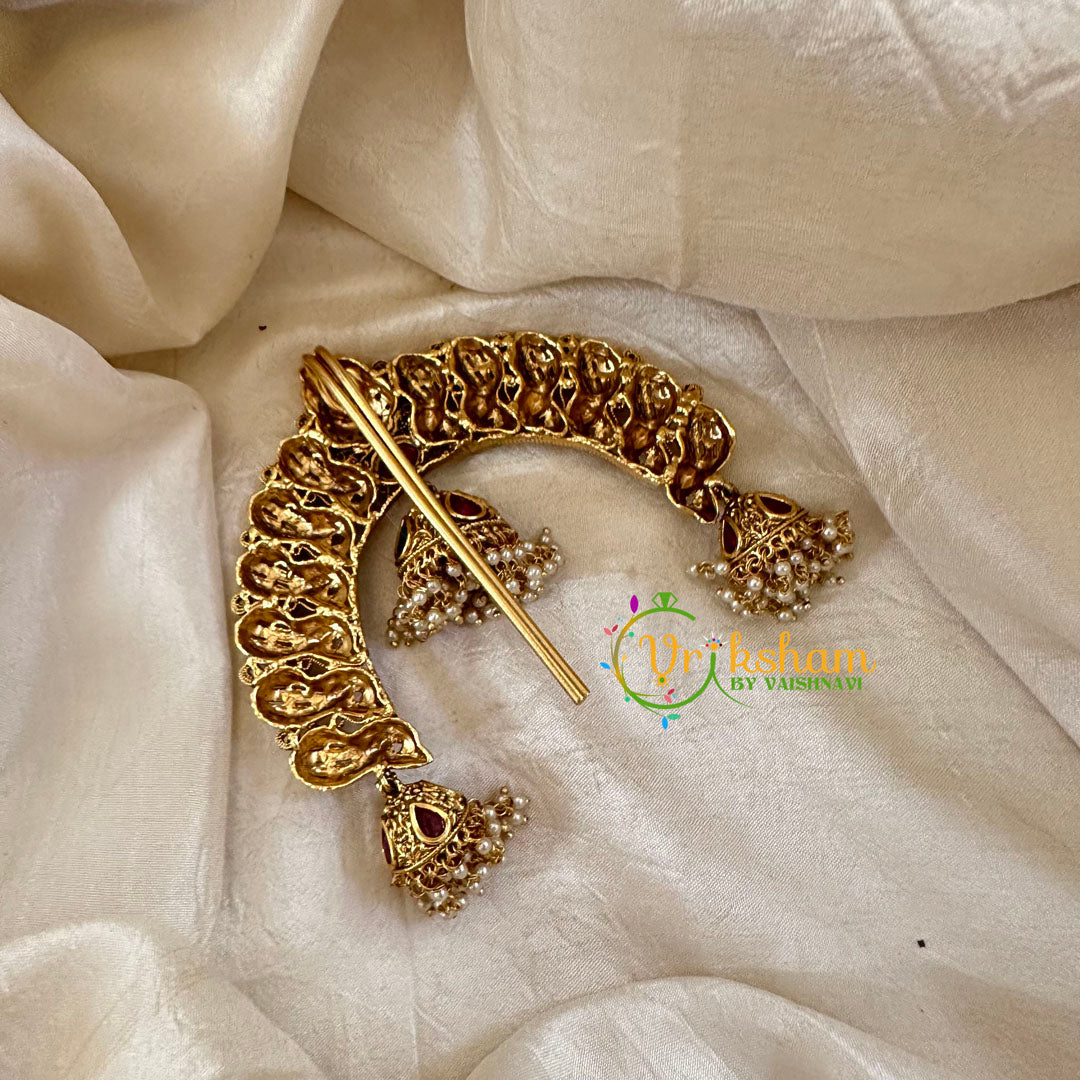 Lakshmi Arch Shaped Single Jada Billai -Bun Billai-Pearl Finish-G10607