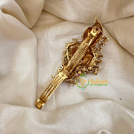 Antique Gold Look Alike Hair clip-Lakshmi Hair Clip -G10600