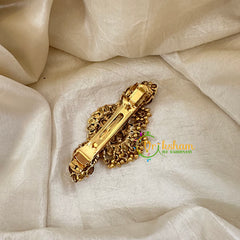 Antique Gold Look Alike Hair clip-AD Stone Hair Clip -Ghungroo-G10606