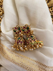 Precious AD Stone Bridal Haram-Gold and Pearl -G3992