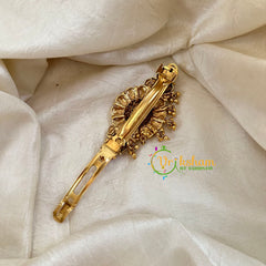 Antique Gold Look Alike Hair clip-AD Stone Hair Clip-Ghungroo -G10605