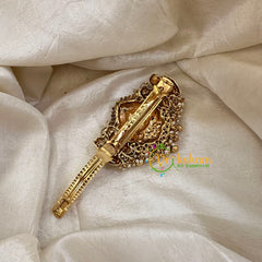 Antique Gold Look Alike Hair clip-AD Stone Hair Clip -G10604