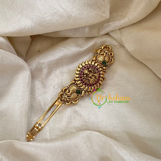 Lakshmi Antique Gold Look Alike Hair clip-AD Stone Hair Clip -G10602