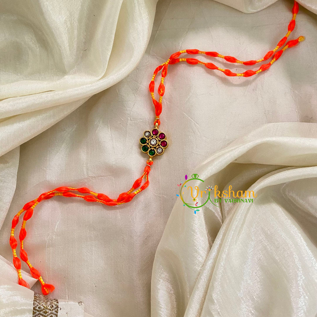 Rakshabandhan Jadau Kundan Rakhi -Flower -RB131