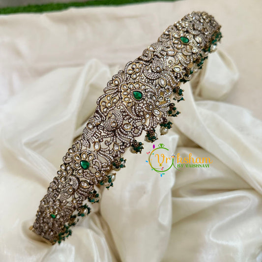 Premium Victorian Diamond Bridal Hipbelt -Green-G10740