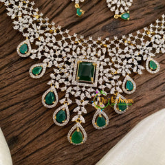 Emerald Green American Diamond Short Neckpiece -G9540