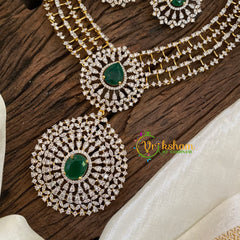 Emerald Green American Diamond Short Neckpiece -G9530