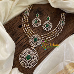 Emerald Green American Diamond Short Neckpiece -G9530