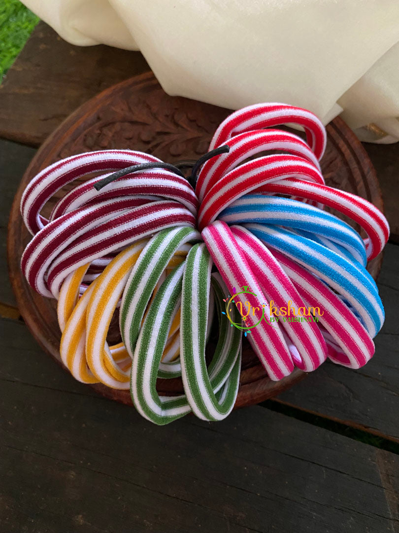 Daily Wear Hair bands-Striped Rubber Bands-H006