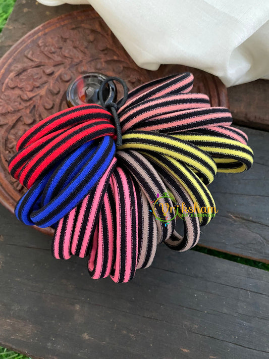 Daily Wear Hair bands-Black Striped Rubber Bands-H007