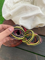 Daily Wear Hair bands-Black Striped Rubber Bands-H007