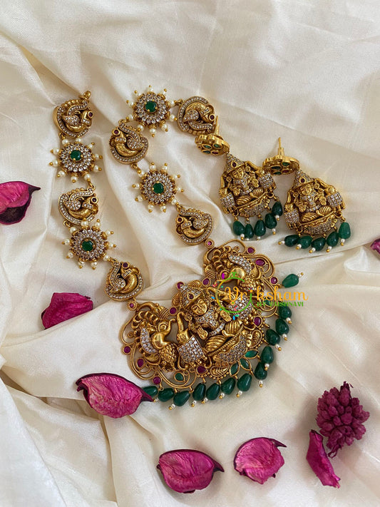 American Diamond Lakshmi Temple Neckpiece-G5384