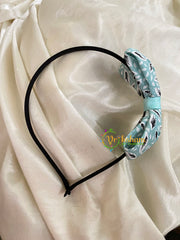 Daily Wear Head Band with Bow-Leaves-Light Blue-H032