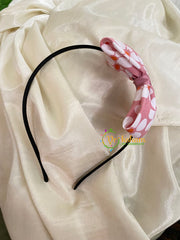 Daily Wear Head Band with Bow-Flower-Peach-H036