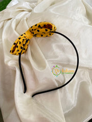 Daily Wear Head Band with Bow-Hearts-Yellow-H044