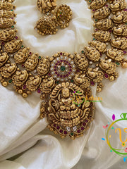 Premium AD Stone Lakshmi Haram with Mogappu-Gold Bead-G7413