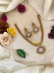 White Kundan Designer Addigai Short Neckpiece-G9593