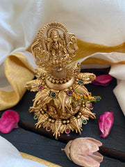 Gold Look Alike Lakshmi Kumkum Box with Elephants-G6041
