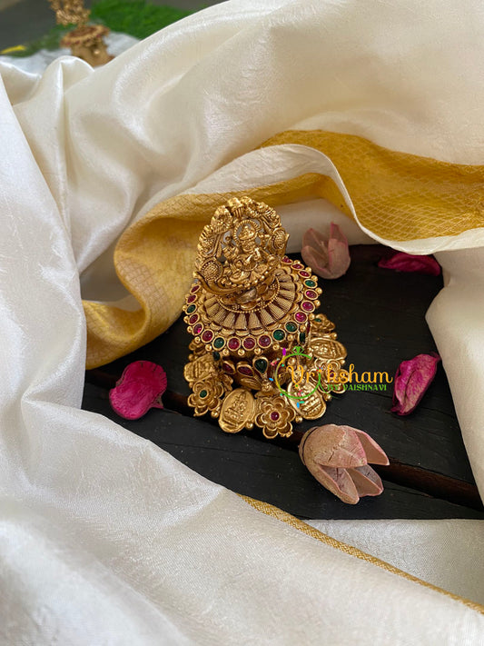 Gold Look Alike Lakshmi Kumkum Box-Red Green-G6042