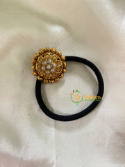 Gold Pendant Rubber Band -Festive Hair band-Pearl -H426