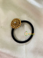 Gold Pendant Rubber Band -Festive Hair band -Pearl Dot-H432