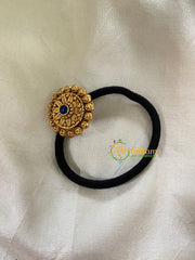 Gold Pendant Rubber Band -Festive Hair band -Blue-H438