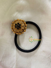 Gold Pendant Rubber Band -Festive Hair band-Black -H444