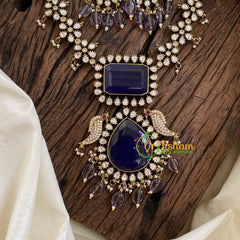 Blue Victorian Diamond Short Neckpiece -VV1248