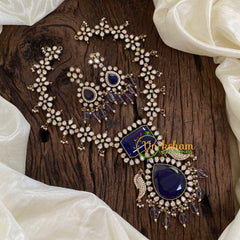 Blue Victorian Diamond Short Neckpiece -VV1248