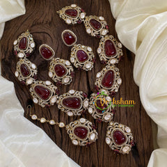 Red Victorian Diamond Short Neckpiece -VV1208