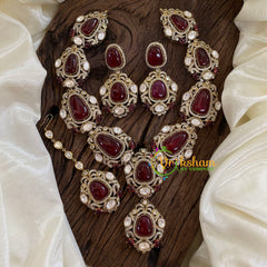 Red Victorian Diamond Short Neckpiece -VV1208