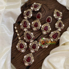 Red Victorian Diamond Short Neckpiece -VV1208