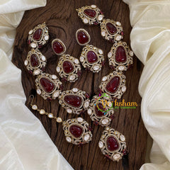 Red Victorian Diamond Short Neckpiece -VV1208