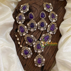 Purple Victorian Diamond Short Neckpiece -VV1249